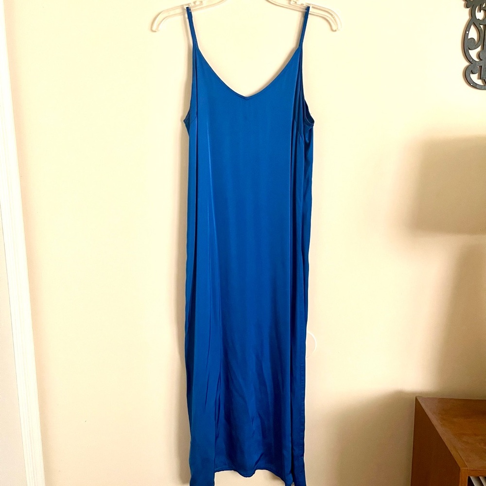 Aerie Vibrant Blue Slip Midi Dress